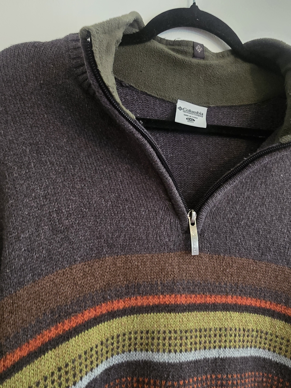 Columbia Men's Brown Quarter-Zip Lightweight Sweater Jacket